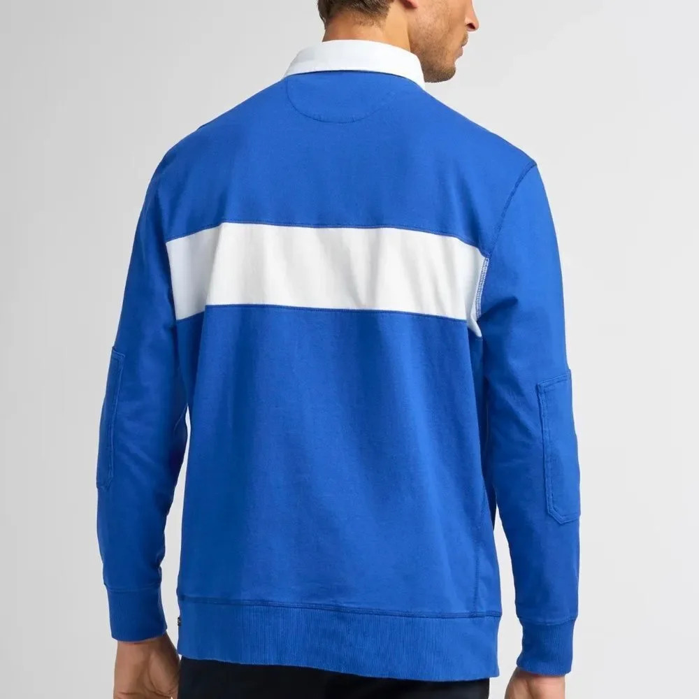 NWOT Good Man Brand Rugby Striped Shirt Textured Cotton Jersey - Picture 2 of 4